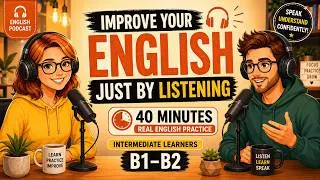 Thumbnail: Improve Your English Just by Listening | 40 Minutes of Real English Listening Practice(B1–B2)