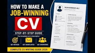 Thumbnail: How to Make a Job-Winning CV | Complete CV Writing Guide 2026 | ATS Friendly Resume Tips