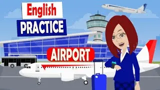 Thumbnail: "Airport English Conversation for Travelers ✈️ | Learn Real Travel English Easily!"
