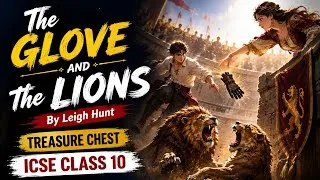 Thumbnail: The Glove and the Lions class 10 icse | 2026-27 | Line by Line Explanation | Treasure Chest | Poem 