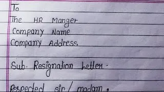Thumbnail: How to write Resignation // Resignation letter sample  // Learn to write resignation letter #resign
