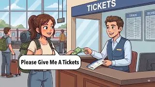 Thumbnail: At The Train Station | Daily English Conversations for Beginners | Easy Speaking Practice ✅