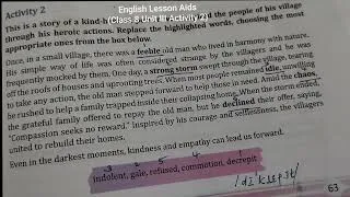 Thumbnail: Activity 2 Unit 3 Standard VIII English