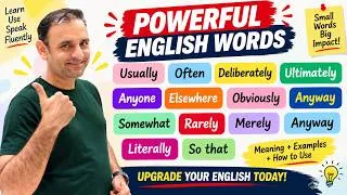 Thumbnail: Powerful English Words You Must Know! Usually, Often, Literally, Rarely, Deliberately & More