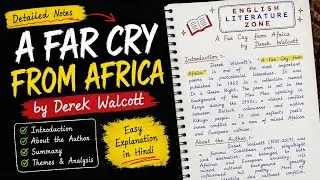 Thumbnail: A Far Cry from Africa | A Far Cry from Africa Summary in Hindi | A Far Cry from Africa Derek Walcott