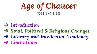 Thumbnail: English literature from Chaucer to Renaissance||The Age of Chaucer 1340 to 1400||English literature|