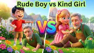 Thumbnail: Rude Boy vs Kind Girl | Easy English Listening Practice for Beginners (A2) | Slow English |
