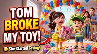 Thumbnail: Tom Broke My Toy | Slow English | Easy English Listening Practice (A2)