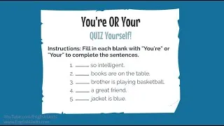 Thumbnail: You're or Your - Quiz