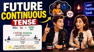 Thumbnail: Future Continuous Tense for Ongoing Future Actions | Learn Future Progressive Tense in Easy Way