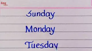 Thumbnail: Sunday Monday | 7 days name | name of a week | Eng Teach 