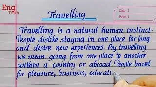 Thumbnail: Essay on travelling | essay writing | English essay | English writing | handwriting | Eng Teach 