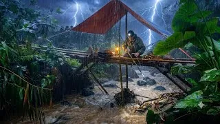 Thumbnail: SURVIVAL Building Shelter Above Flash Flood & Thunderstorm | Catching River Crabs ASMR