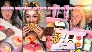 Thumbnail: ✨🍪Cookie Crumble review mukbang compilation while playing an obby | (I DONT OWN ANY OF THESE VIDEOS)