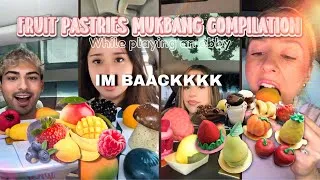 Thumbnail: ✨🍍🍓🍰Fruit pastries mukbang compilation while playing an obby | (I DONT OWN ANY OF THESE VIDEOS)🍰🍓🍍✨