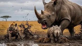 Thumbnail: Angry Mother Rhino Saves a Mongoose Troop from Hyenas 