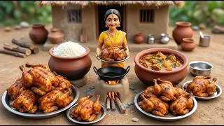 Thumbnail: Miniature Doll massive full chicken roast Cooking ASMR | Indian Village Tiny Kitchen Story