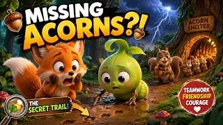 Thumbnail: What Happened to the Acorns? Sprout & Nibbles Find Out! 🐿️🌰 | Teamwork Story
