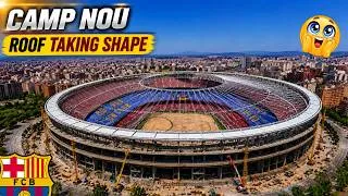 Thumbnail: 🤯 Camp Nou's NEW Shape Is Finally Revealed! | Massive Roof Progress & Stadium Transformation