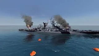 Thumbnail: USS Alaska Vs USS Arizona ~ Sea Power: WW2 Ships Mod