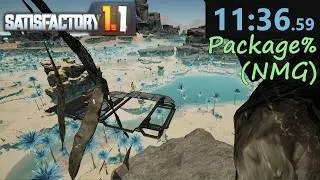 Thumbnail: [WR] Satisfactory Package% speedrun in 11:36!