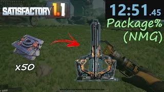 Thumbnail: Satisfactory Package% speedrun in 12:51!