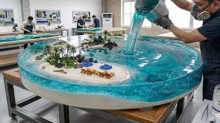 Thumbnail: Watch Pouring Epoxy Into a MalformedWood, Worm Eaten Log—Luxurious Ocean Table Masterpiece