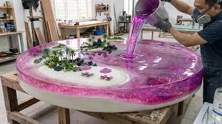 Thumbnail: Wow, Heart-Stealing! A Dreamy, Shimmering Purple Oasis Epoxy Table