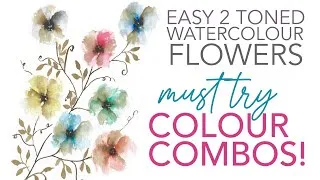 Thumbnail: Easy Two Toned Watercolour Flowers - MUST TRY Colour Combos!