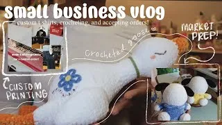 Thumbnail: crochet business vlog | holiday orders are OPEN! | t shirts, birthday goose, and market prep | 40