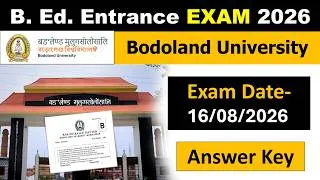 Thumbnail: Bodoland University B.Ed/M.Ed Entrance Exam 2026 | Cut off Analysis | Merit List Date