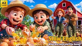 Thumbnail: Jack's Crazy Day on the Farm... Then Everything Went Wrong! 🚜😱| Slow English Listening Story (A2)