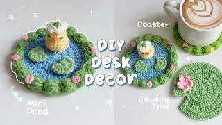 Thumbnail: ♡ How to Crochet Whimsical Coasters | Mini Pond & Lily Pad | Desk Decor ♡
