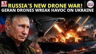 Thumbnail: RUSSIA'S NEW DRONE WAR! Geran Drones Wreak Havoc on Ukraine Supply Ship | ET Now | Latest News