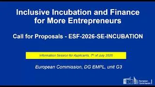 Thumbnail: Call for proposals: Inclusive Incubation and Finance for More Entrepreneurs