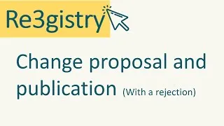 Thumbnail: 8 1 Change proposal and publication With a rejection