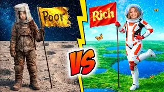 Thumbnail: Rich vs Poor Spaceship Challenge for kids