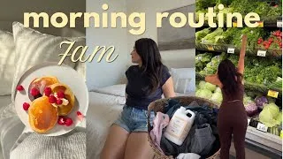 Thumbnail: 7AM MORNING ROUTINE | productive summer reset, cleaning, groceries & work from home