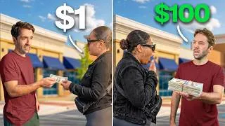 Thumbnail: Giving $100 To Anyone Who Gives $1 (Twin Experiment)