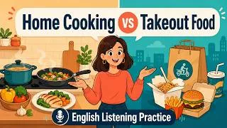 Thumbnail: Cooking at Home vs Ordering Out | English Speaking Practice