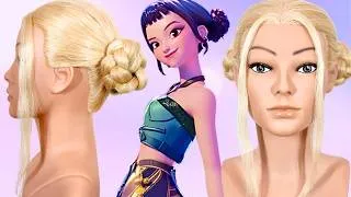 Thumbnail: ZOEY’S Braided Buns Step By Step 💜 K-POP DEMON HUNTERS 💜 Hairstyles for Beginners w/ ZERO Experience