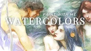 Thumbnail: practicing with watercolors ◆ drawing, mixing, swatching, painting