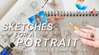 Thumbnail: sketch with me ✧ everything I sketch before I start a new portrait painting...