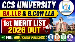 Thumbnail: ccsu ballb 1st merit list 2026 | ccsu b.com 1st merit list 2026 | ccsu ballb admission 2026