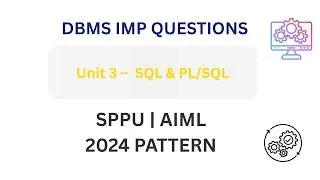Thumbnail: DBMS Unit 3 Important Questions 🔥 | SQL & PL/SQL | SPPU AIML 2024 Pattern #exambuddy