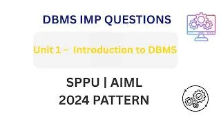 Thumbnail: DBMS Unit 1 Important Questions 🔥 | Introduction to DBMS | SPPU AIML 2024 Pattern #exambuddy