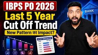 Thumbnail: IBPS PO 2026 Cut Off Analysis 🔥 Last 5 Years Cut Off (2021-2025) | Safe Score & Trend Analysis