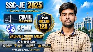 Thumbnail: ✌AIR 128🥇✌I Selected in SSC JE 2025 |I CPWD || Saurabh Singh Yadav || #sscje #excellentvisioncivil