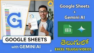 Thumbnail: How to Use Gemini AI in Google Sheets (Telugu) | Excel with AI