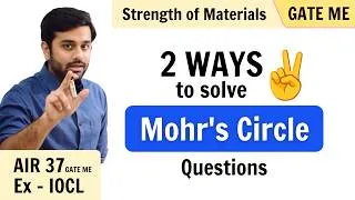 Thumbnail: Mohr's Circle question from Strength of Materials - 2 ways to solve | GATE Mechanical